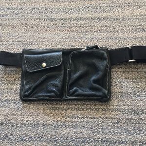 roots leather fanny pack